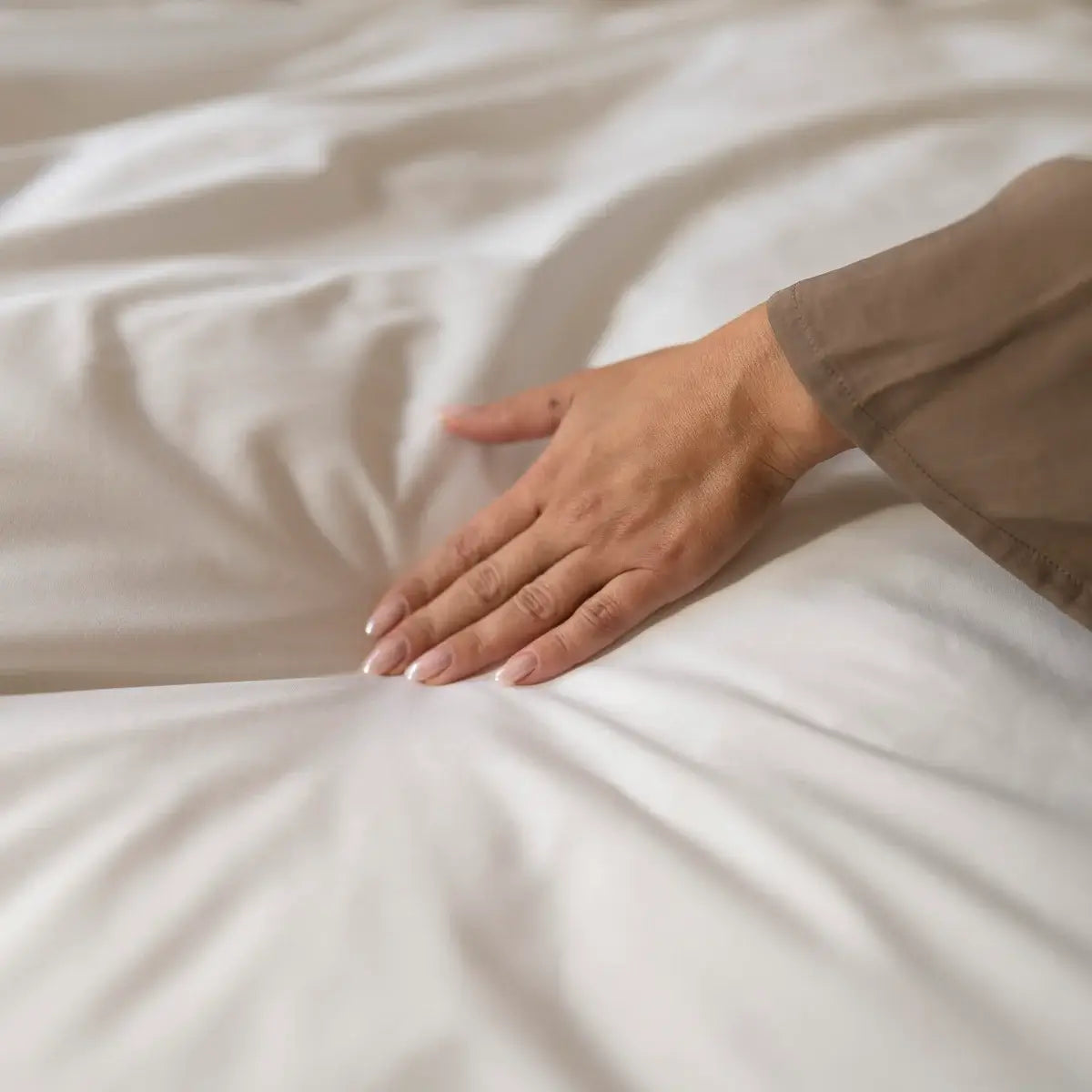 Luxecosy GOTS Renforce Bettwäsche in Weiß - Detail Ansicht