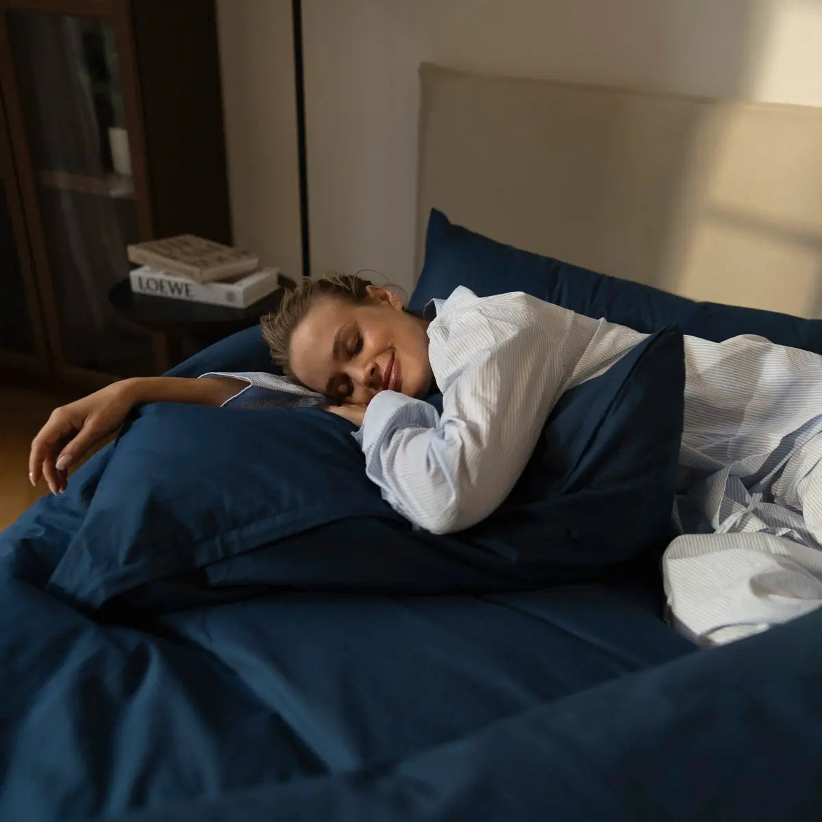 GOTS-zertifizierter Renforcé Kissenbezug 40x80 cm von Luxecosy im stilvollen Schlafzimmer-Ambiente