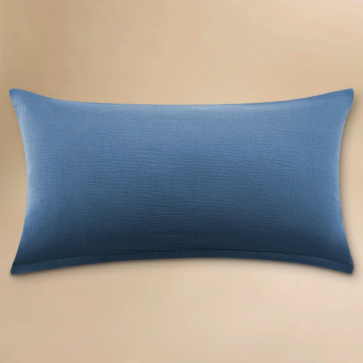 Musselin Kissenbezug 40x80 cm in Blau von Luxecosy