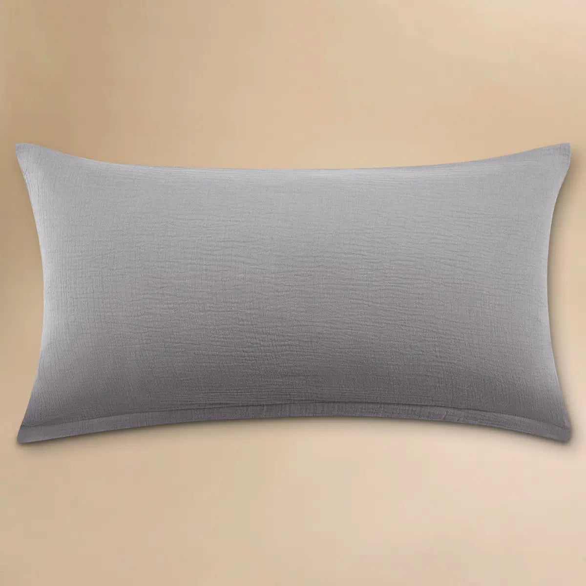 Musselin Kissenbezug 40x80 cm in Grau von Luxecosy