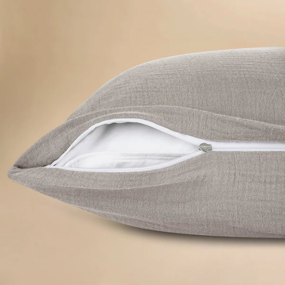 Musselin Kissenbezug 40x80 cm in Hellgrau von Luxecosy