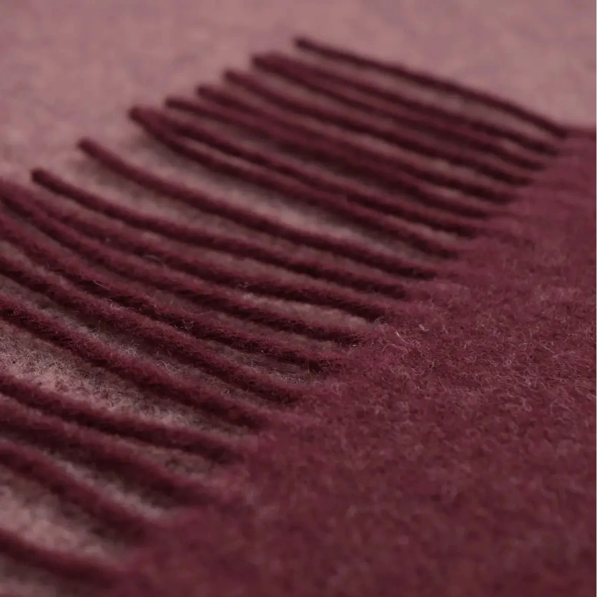 Saum Detail Kaschmir Plaid Bordeaux – Luxecosy