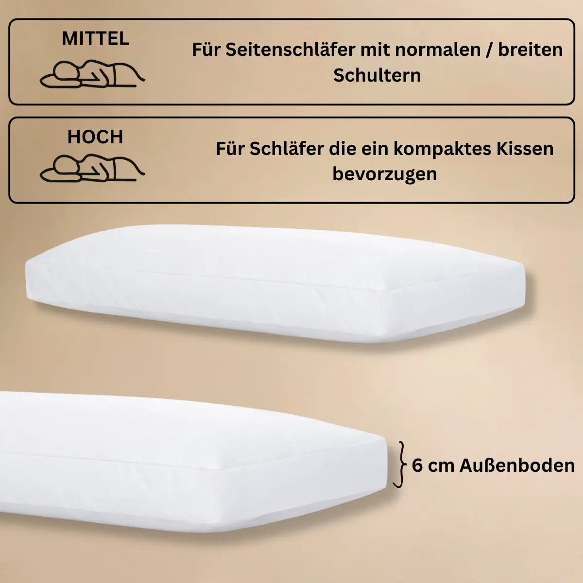 Daunen Nackenstützkissen 40x80 cm