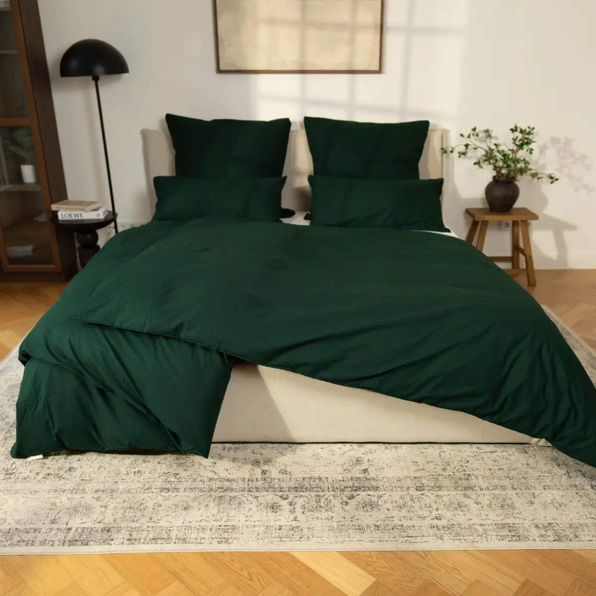 Unsere GOTS Renfocé Bettwäsche in Grün begeistert mit feinster Qualität.