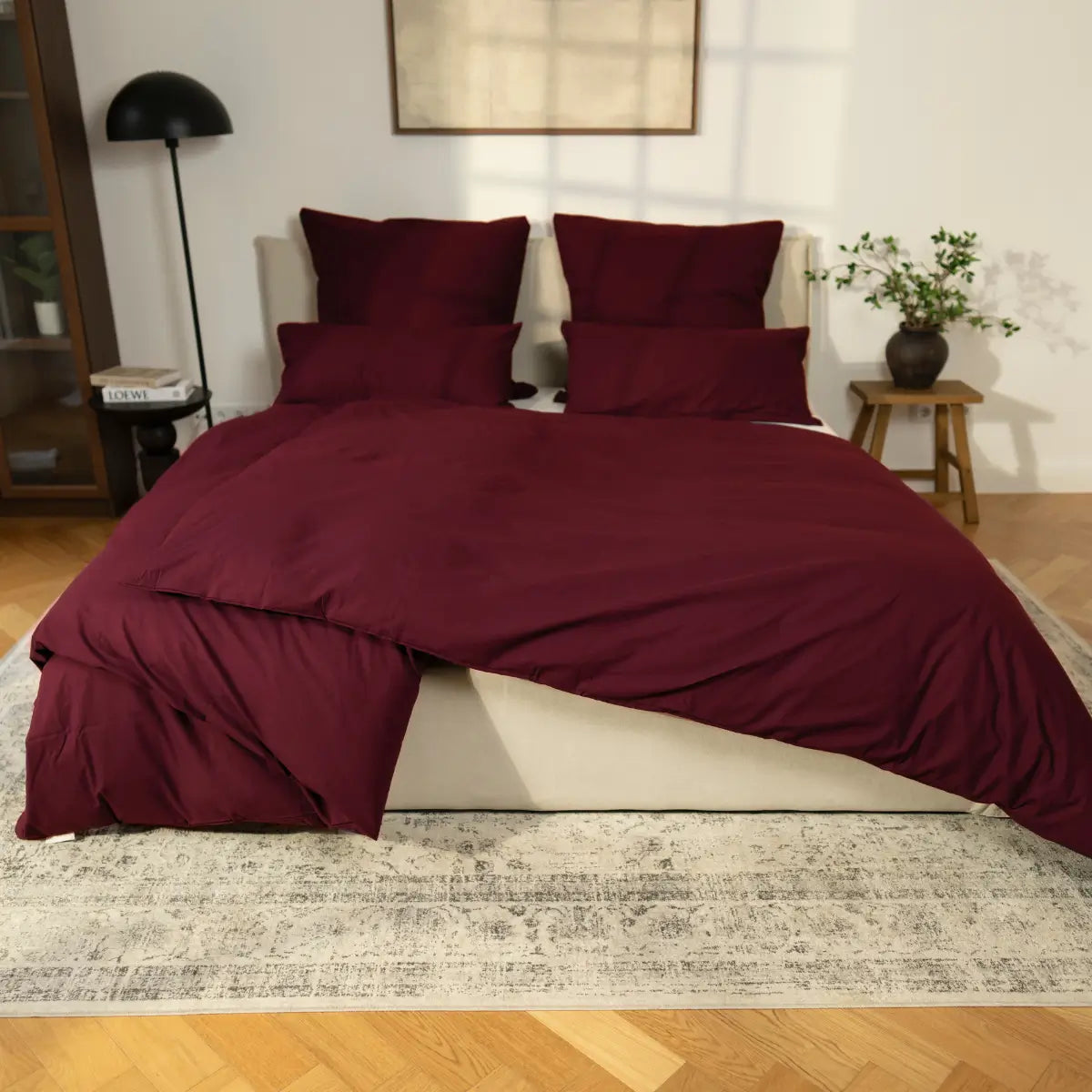 Die GOTS Renforcé Bettwäsche in Rot überzeugt durch den schönen Farbton