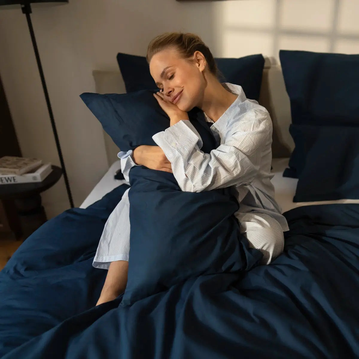 Luxuriöse Bettwäsche in Blau – GOTS zertifizierte Renforcé Qualität von Luxecosy