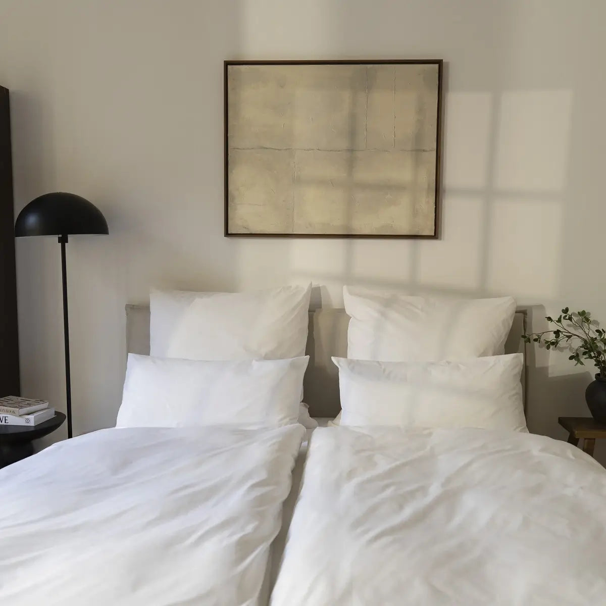 Weiße Kissenbezüge der GOTS Renforce Bettwäsche von Luxecosy