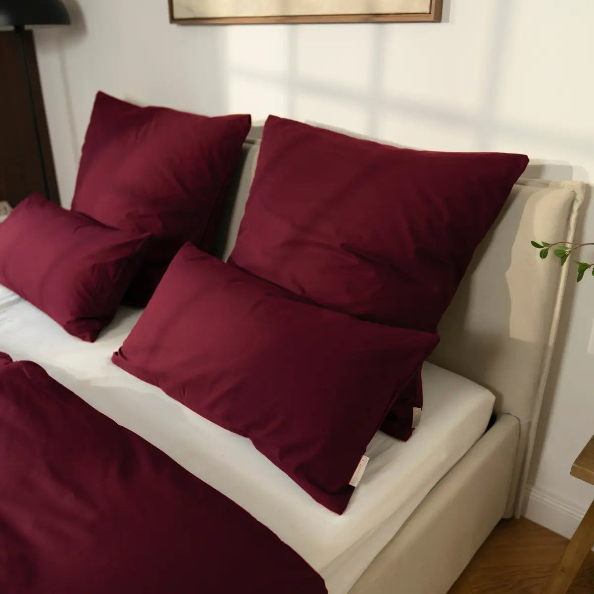 Renforcé Kissenbezüge in feinem Rot