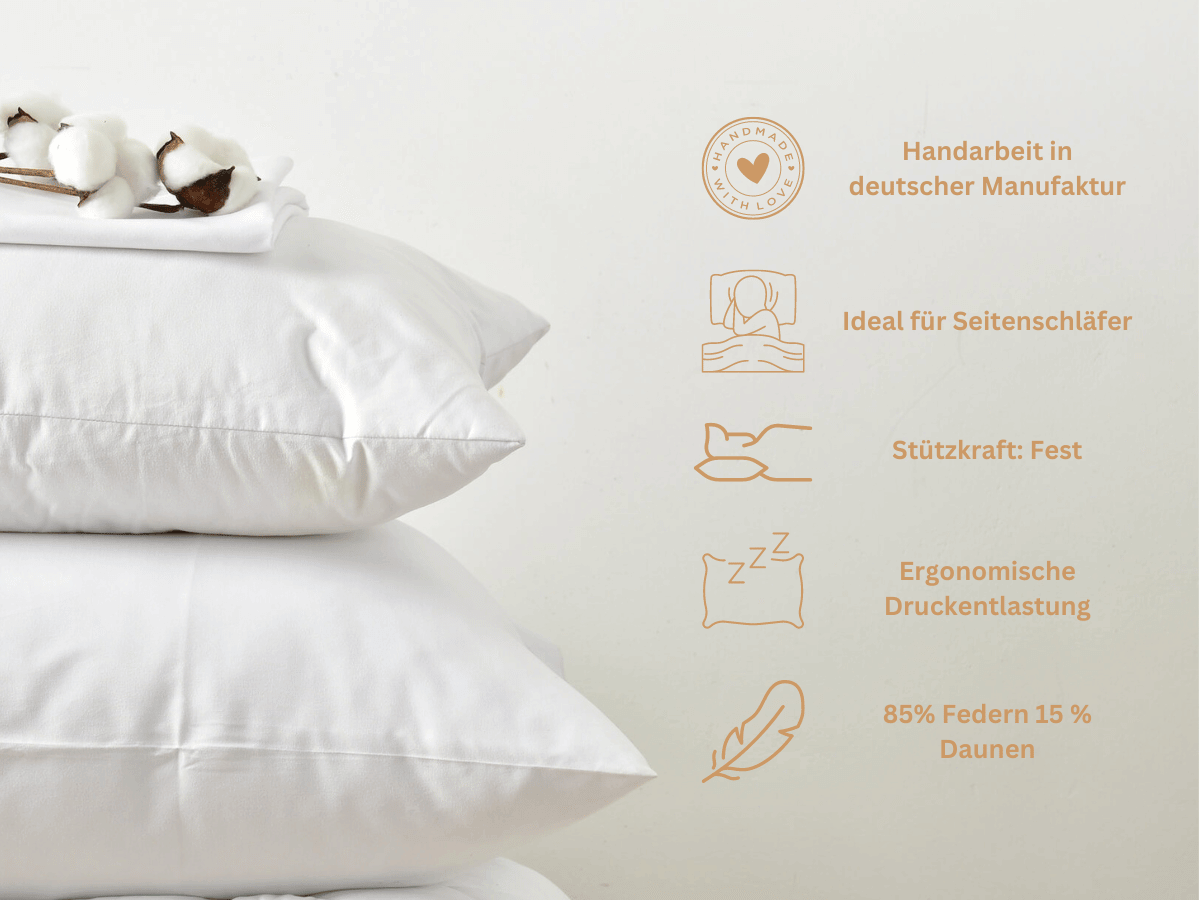 Premium 3-chamber down pillow