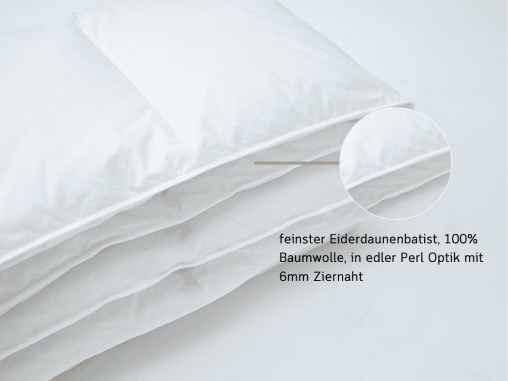 Premium Daunendecke - Unvergleichlicher Schlafgenuss mit Füllung aus 100% arktische Wildenten Typ Eiderdaune.