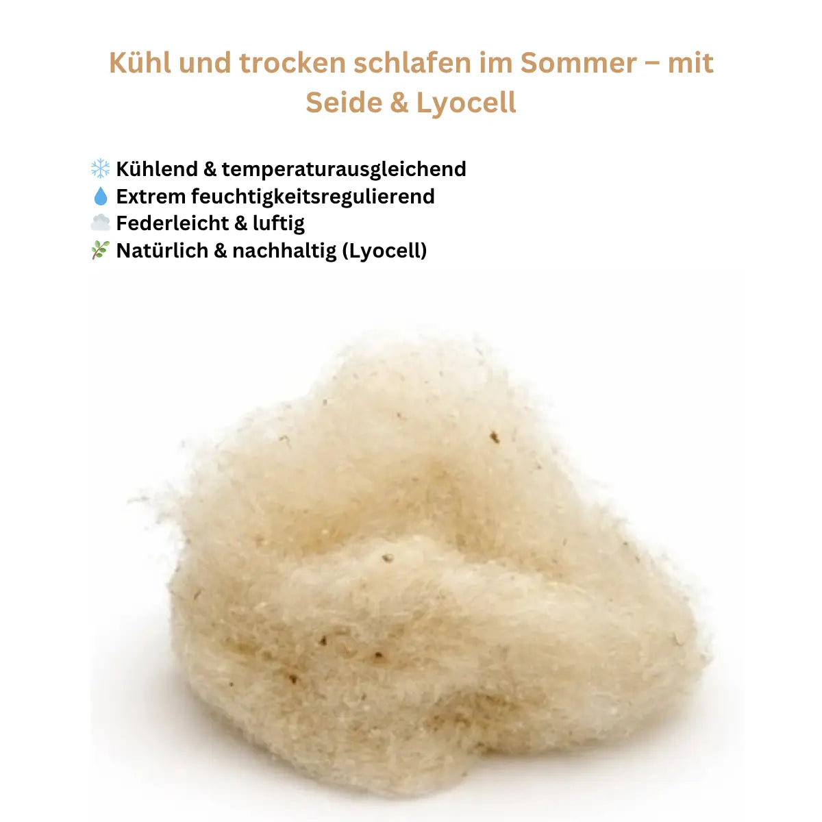 Die hochwertige und Feuchtigkeitsregulierende Füllung der Decke