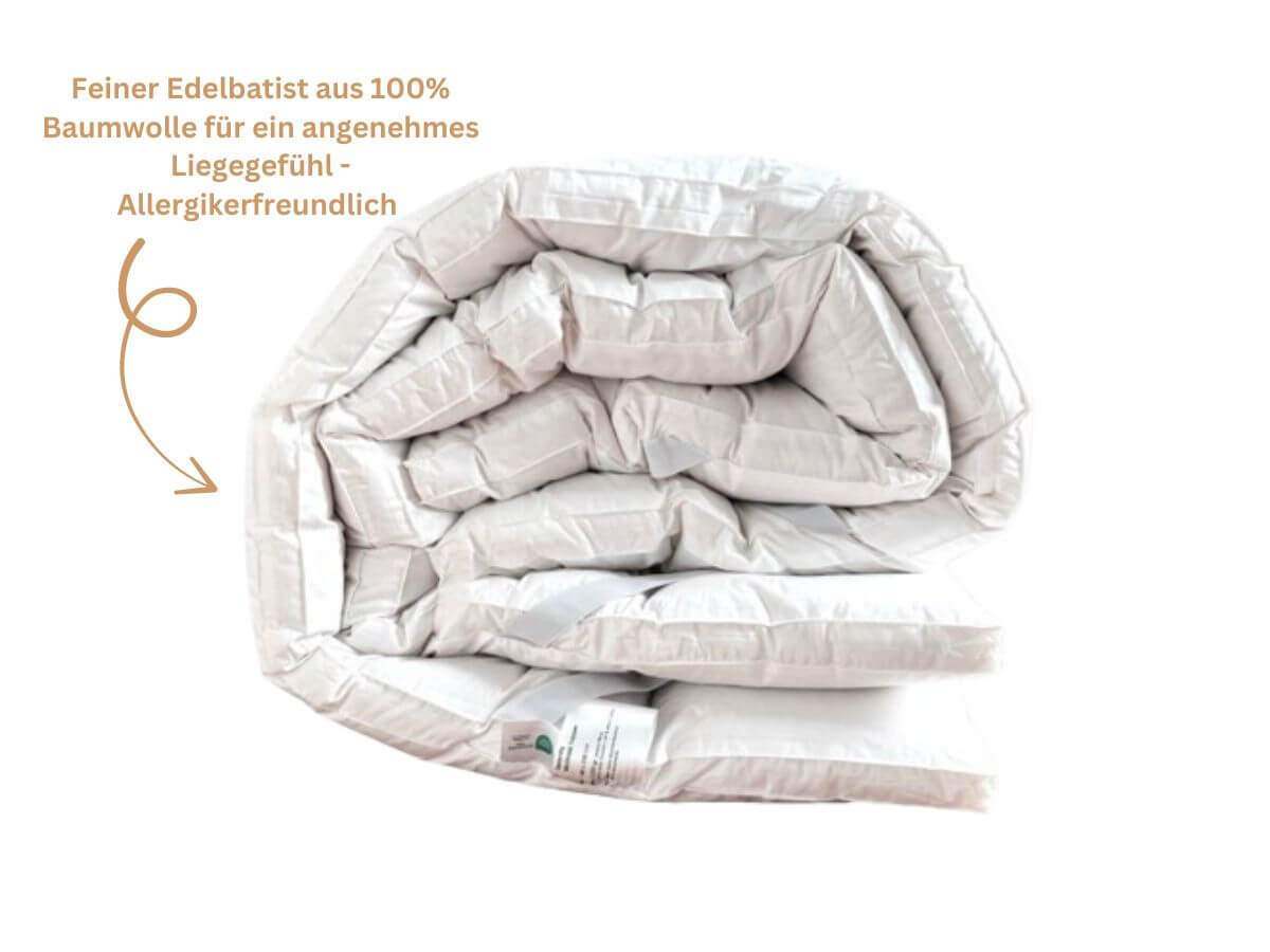 Luxe Serenity Daunen Topper - Unser Topper bietet eine luxuriöse Schicht aus Komfort und Unterstützung. 60% Daune / 40% Faser