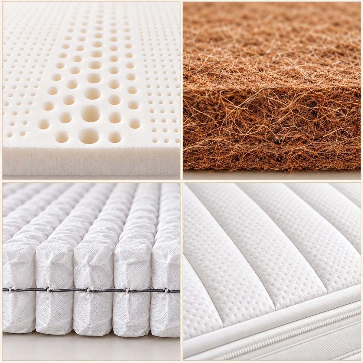 Naturlatex, Kokos und Jute, Taschenfedern und Jersey 917 im Detail