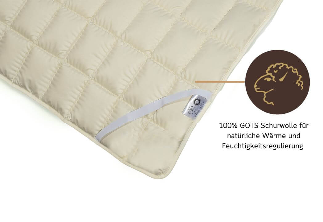 Die Prestige Matratzenauflage Schurwolle für einen hervorragenden Komfort auf Ihrer Matratze mit bester Schurwolle.