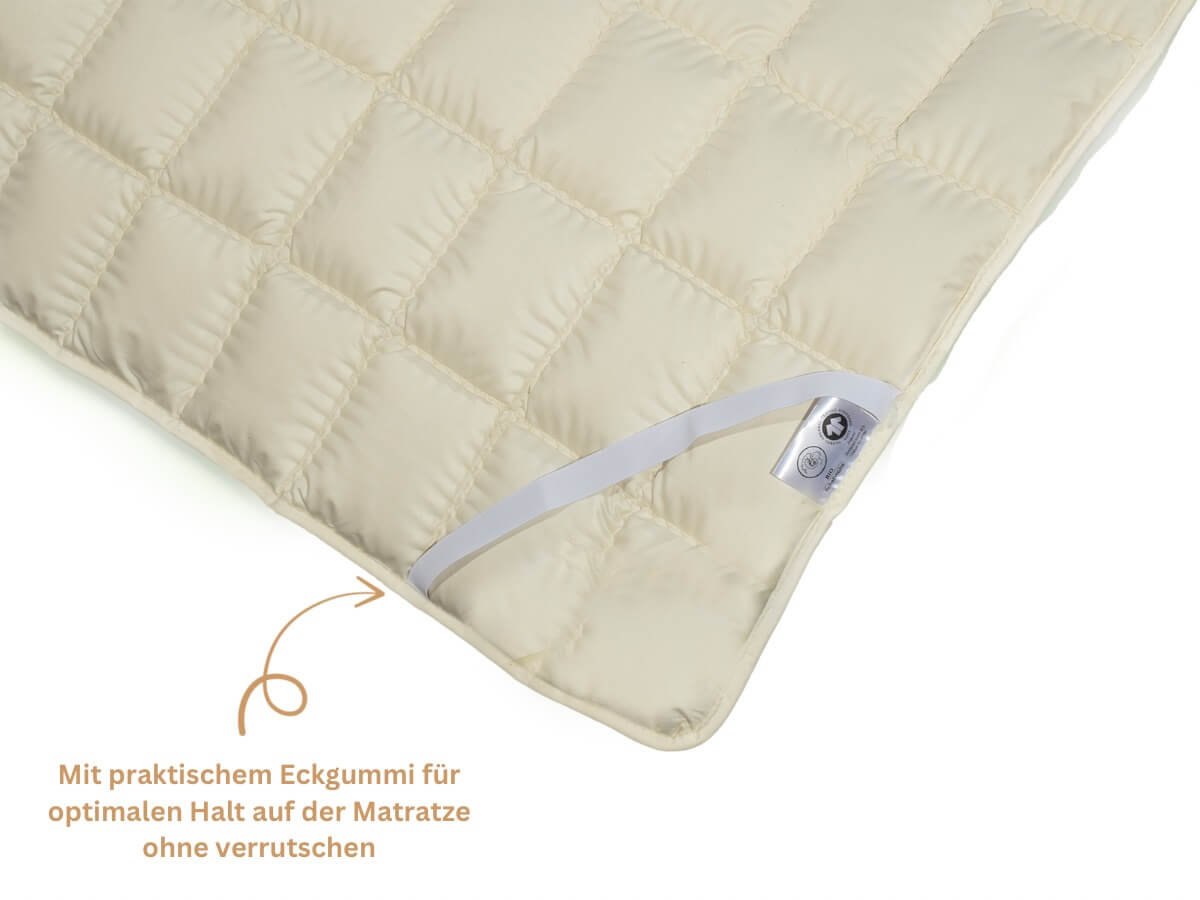Die Prestige Matratzenauflage Schurwolle für einen hervorragenden Komfort auf Ihrer Matratze mit bester Schurwolle.
