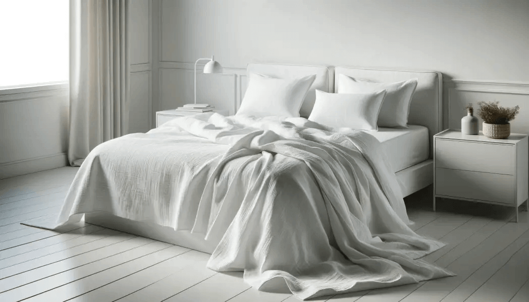 Musselin Bettwäsche Weiß von Luxecosy begeistert durch ein angenehmes Gefühl auf der Haut und beste Qualität.